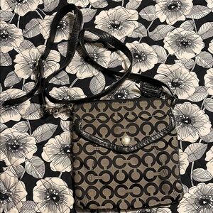 Stylish Black and Gray Coach Crossbody Bag